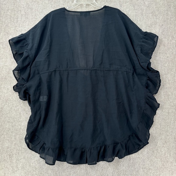 Club Z Collection Womens Swim Cover-Up Large Resort Vacation Black - Picture 2 of 5